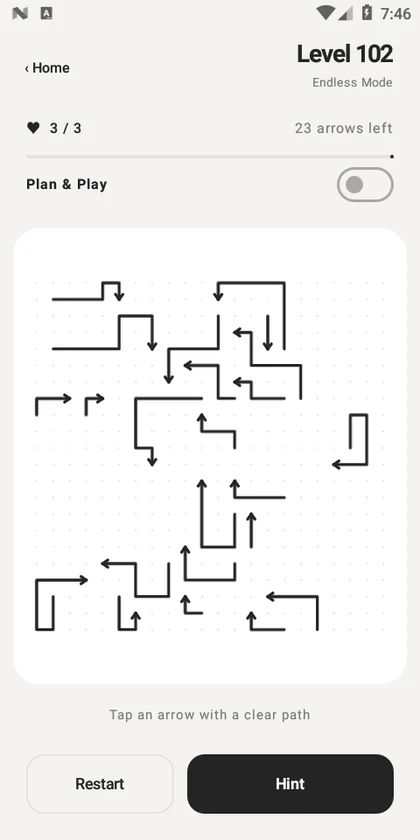 Arrow Modo — Endless Mode generated puzzle