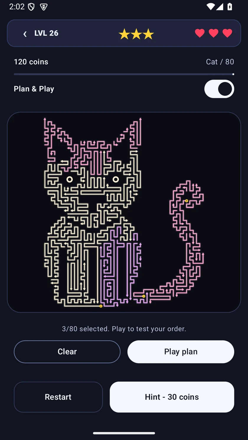 Arrow Modo — cat puzzle with Plan & Play