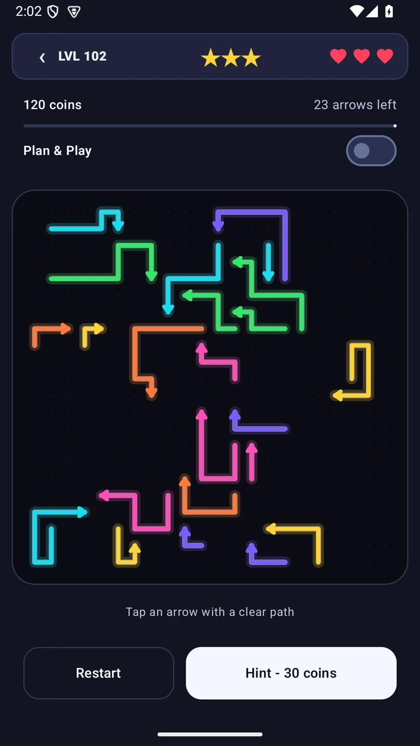 Arrow Modo — colourful Endless Mode puzzle
